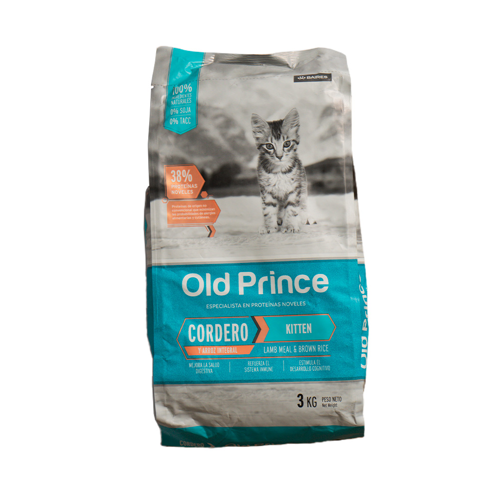 OLD PRINCE NOVELES CORDERO Y ARROZ KITTEN 3 KG